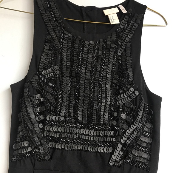 H&M Formal Sequin Top Black Maxi Dress. Women’s size 4 - Picture 3 of 12